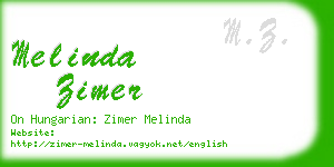 melinda zimer business card
